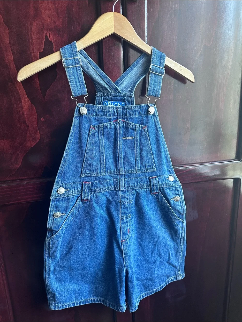 Vintage Blue Denim Shortalls for Kids - 90s Casual Playwear 100% Cotton